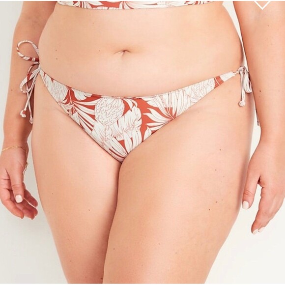 String Bikini Swim 2XL Bottom Women Tropical Palm Leaves Low-Rise Old Navy - Picture 2 of 9